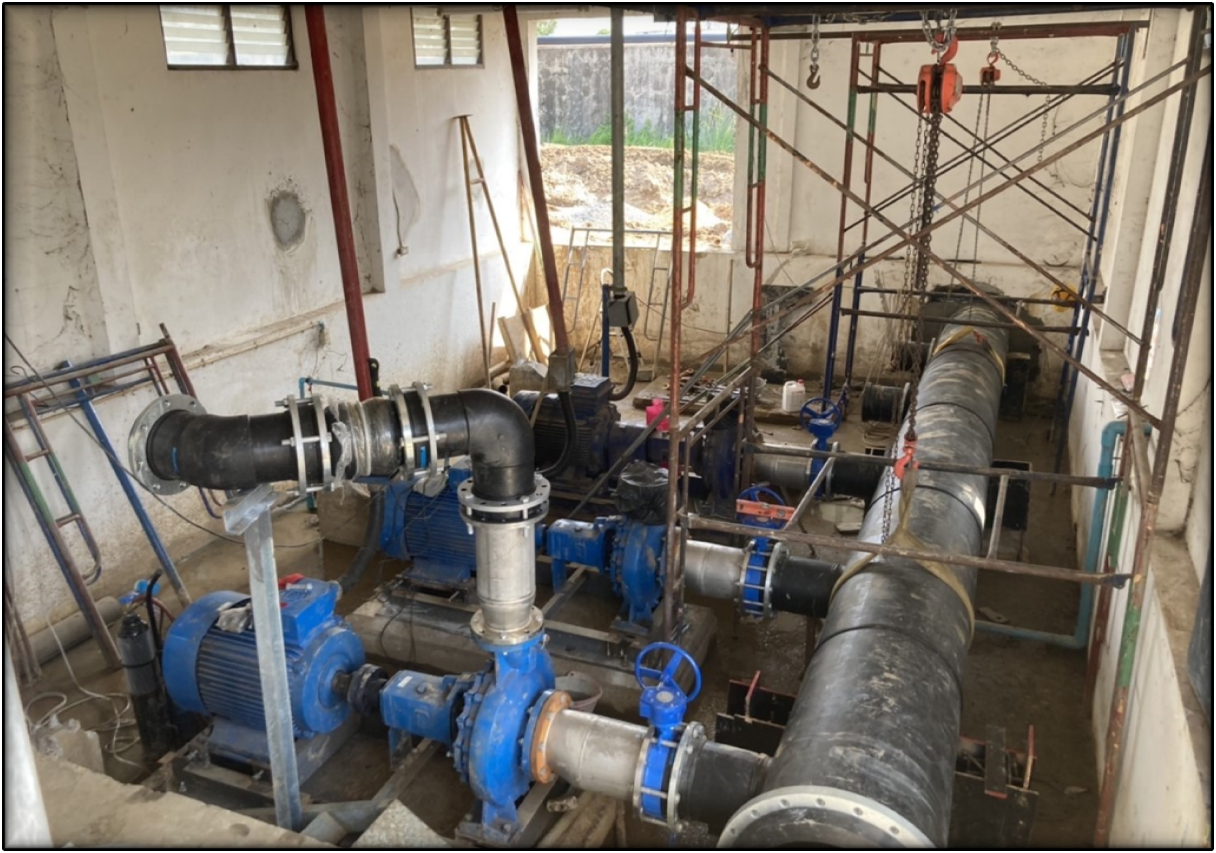โครงการปรับปรุง ระบบท่อส่งน้ำ HDPE 110,225,250,630 mm. PN10 PE100 อาคารส่งน้ำประปา Plant 2